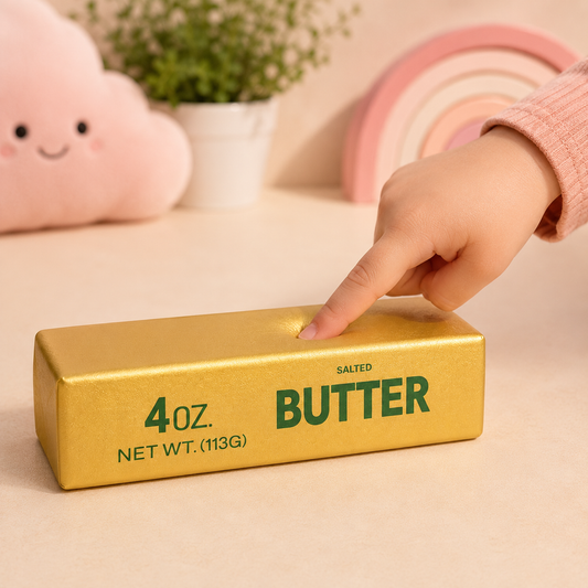 Golden Butter Stick Squishy Toy | Slow Rising Stress Relief Sensory Fidget
