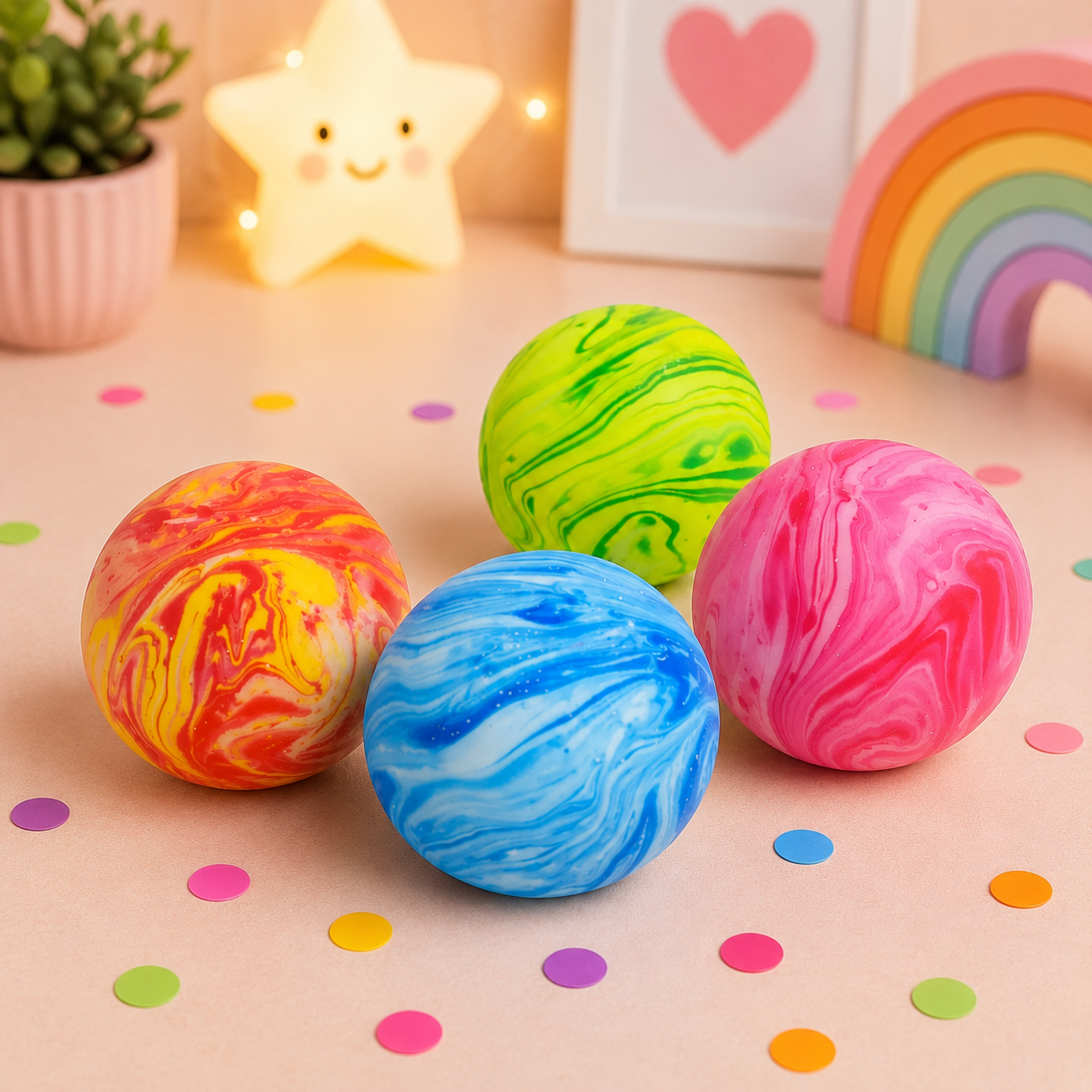 Marbled Ball Putty Filled Squishy