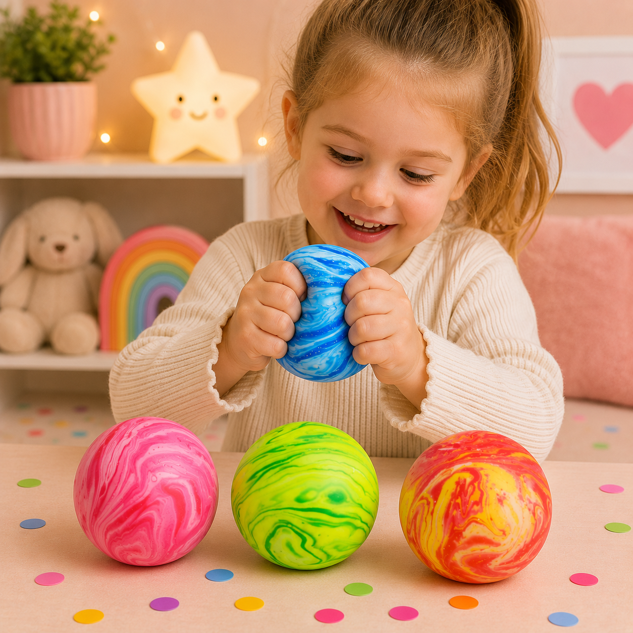 Marbled Ball Putty Filled Squishy