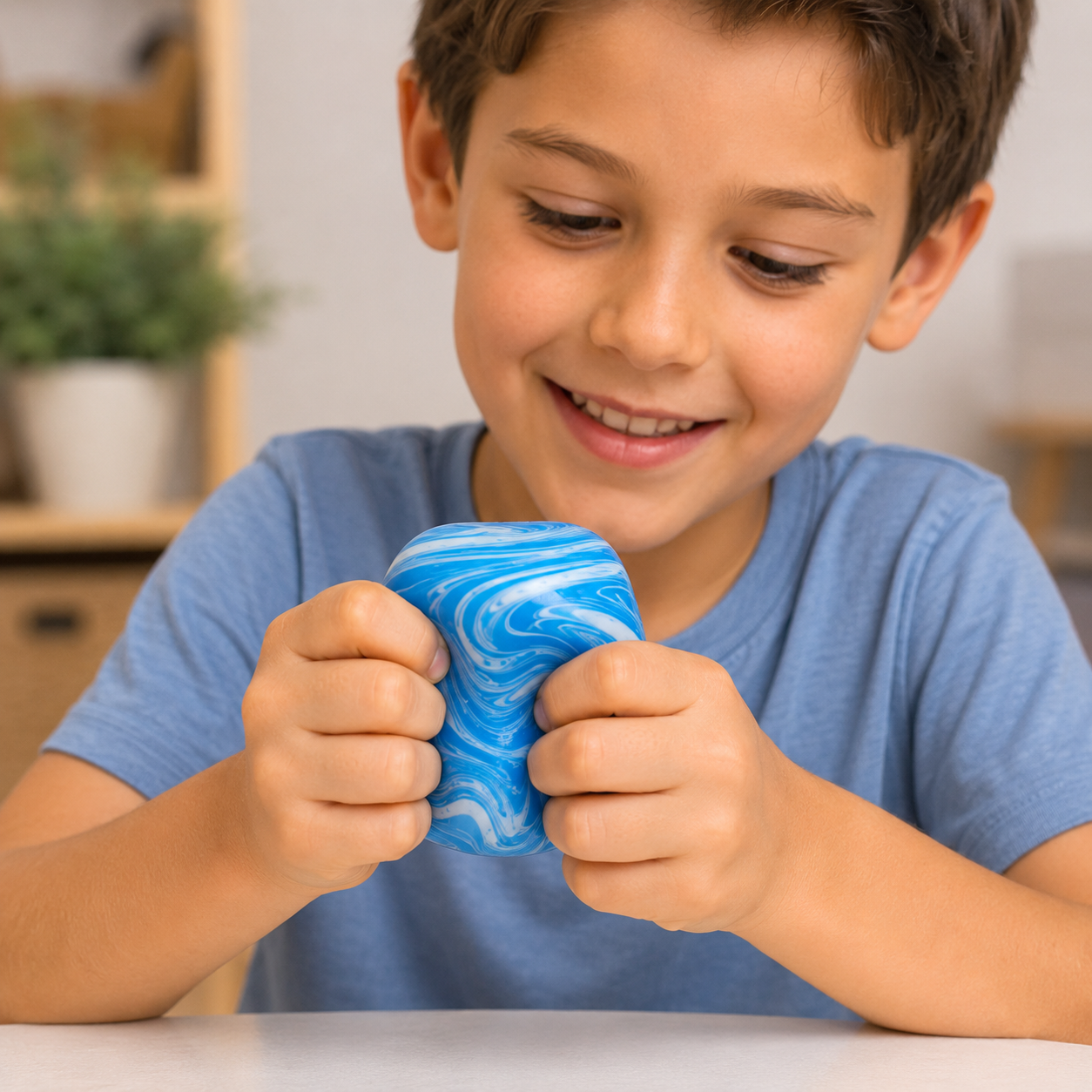Cube Squeeze - Marbled Cube Putty Filled Squishy
