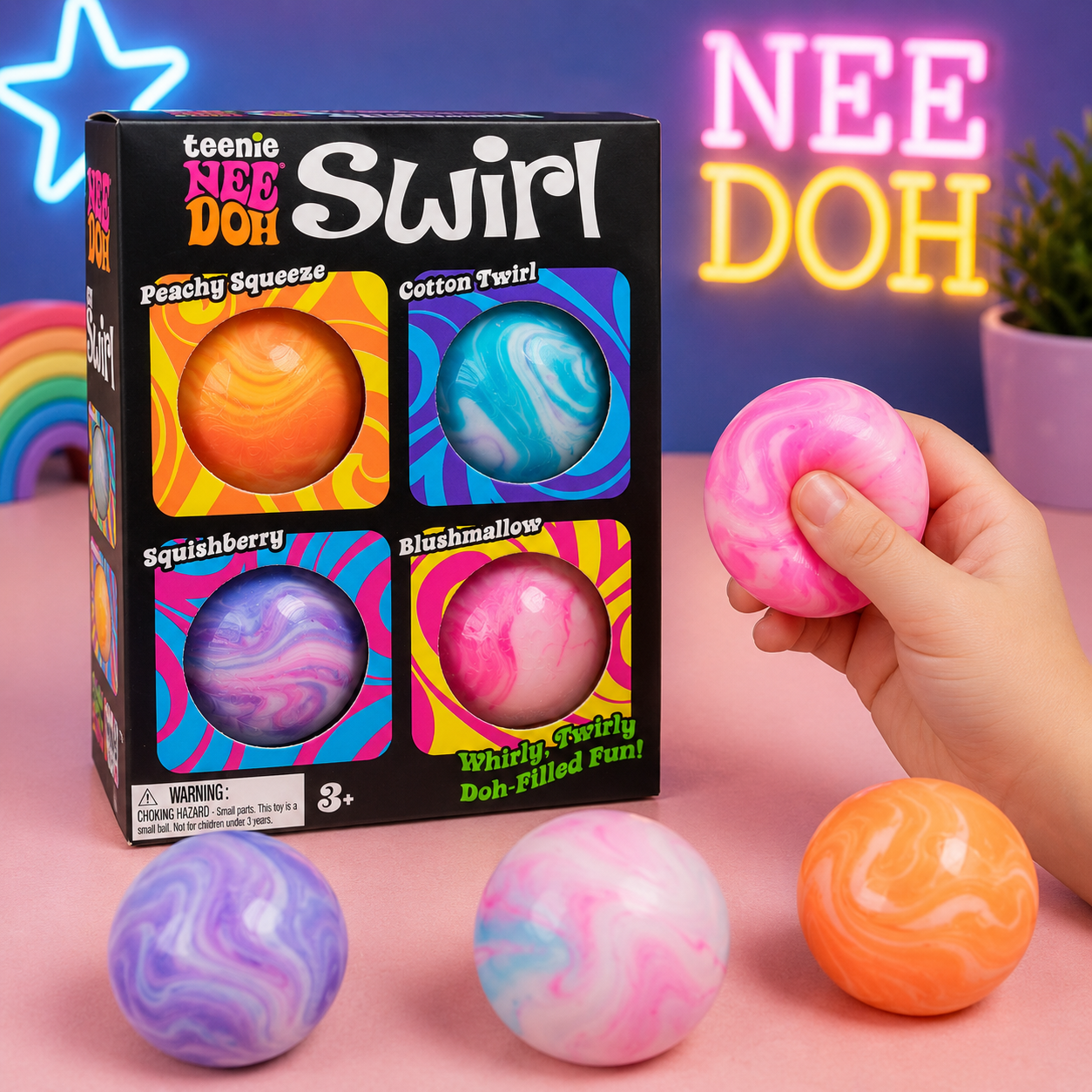 NeeDoh - Teenie Swirl Fidget Toy 4 Pack