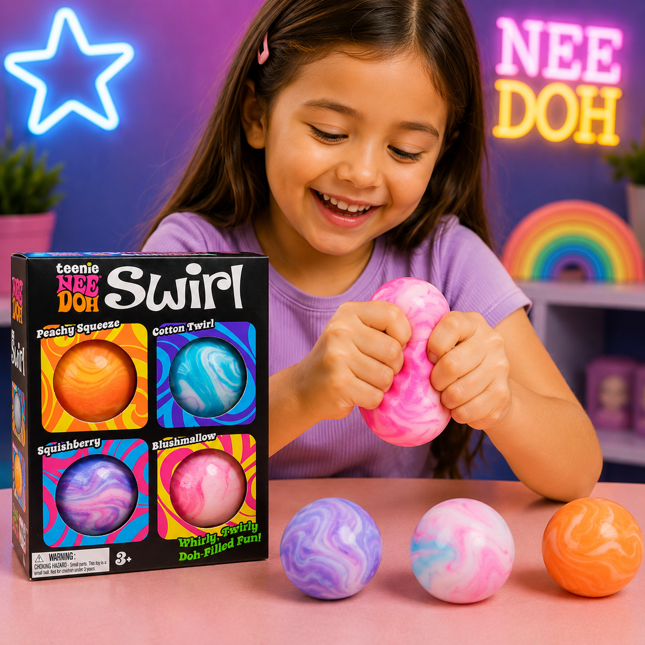 NeeDoh - Teenie Swirl Fidget Toy 4 Pack