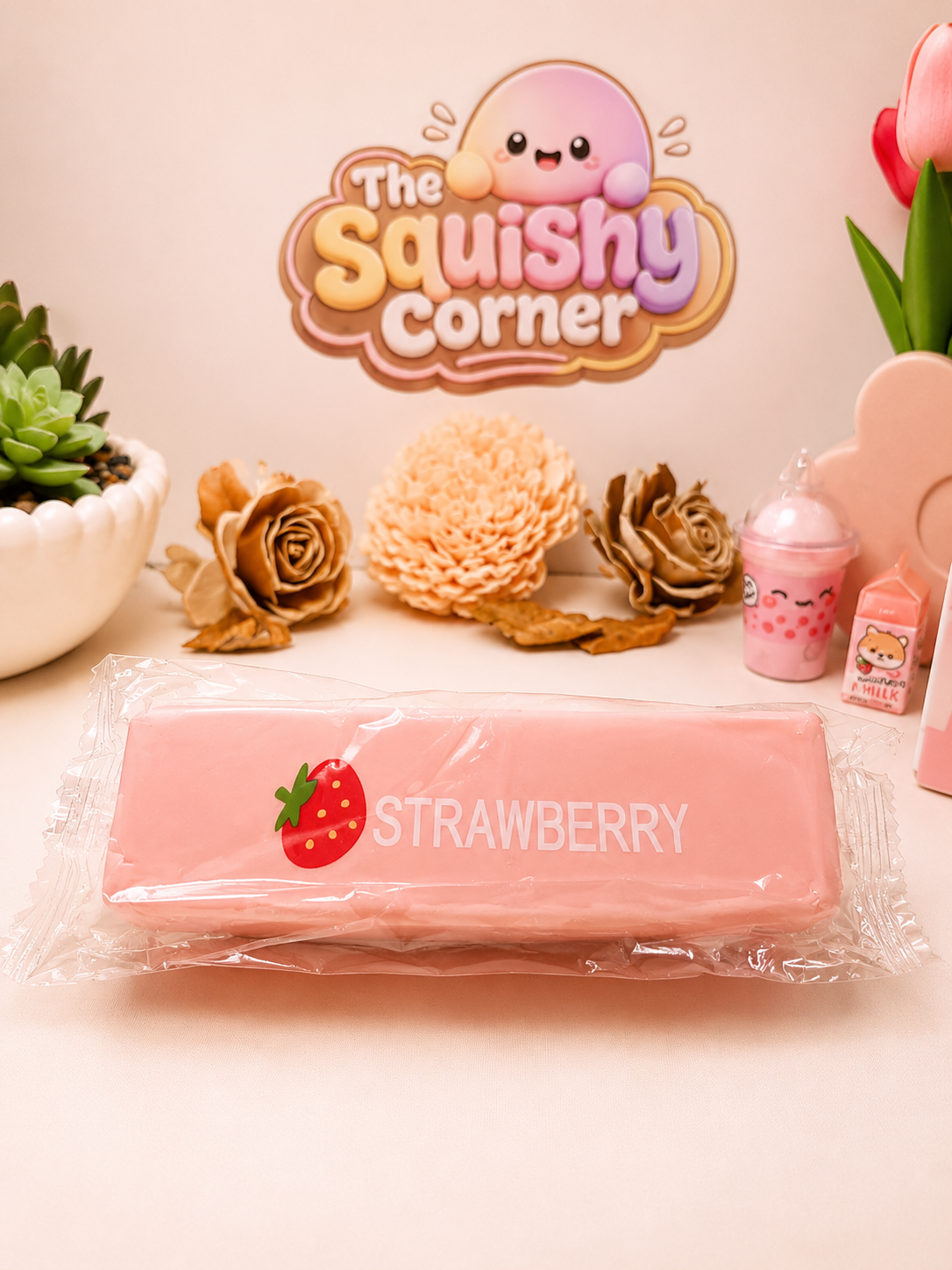 Strawberry Stick Squishy Toy | Slow Rising Stress Relief Sensory Fidget