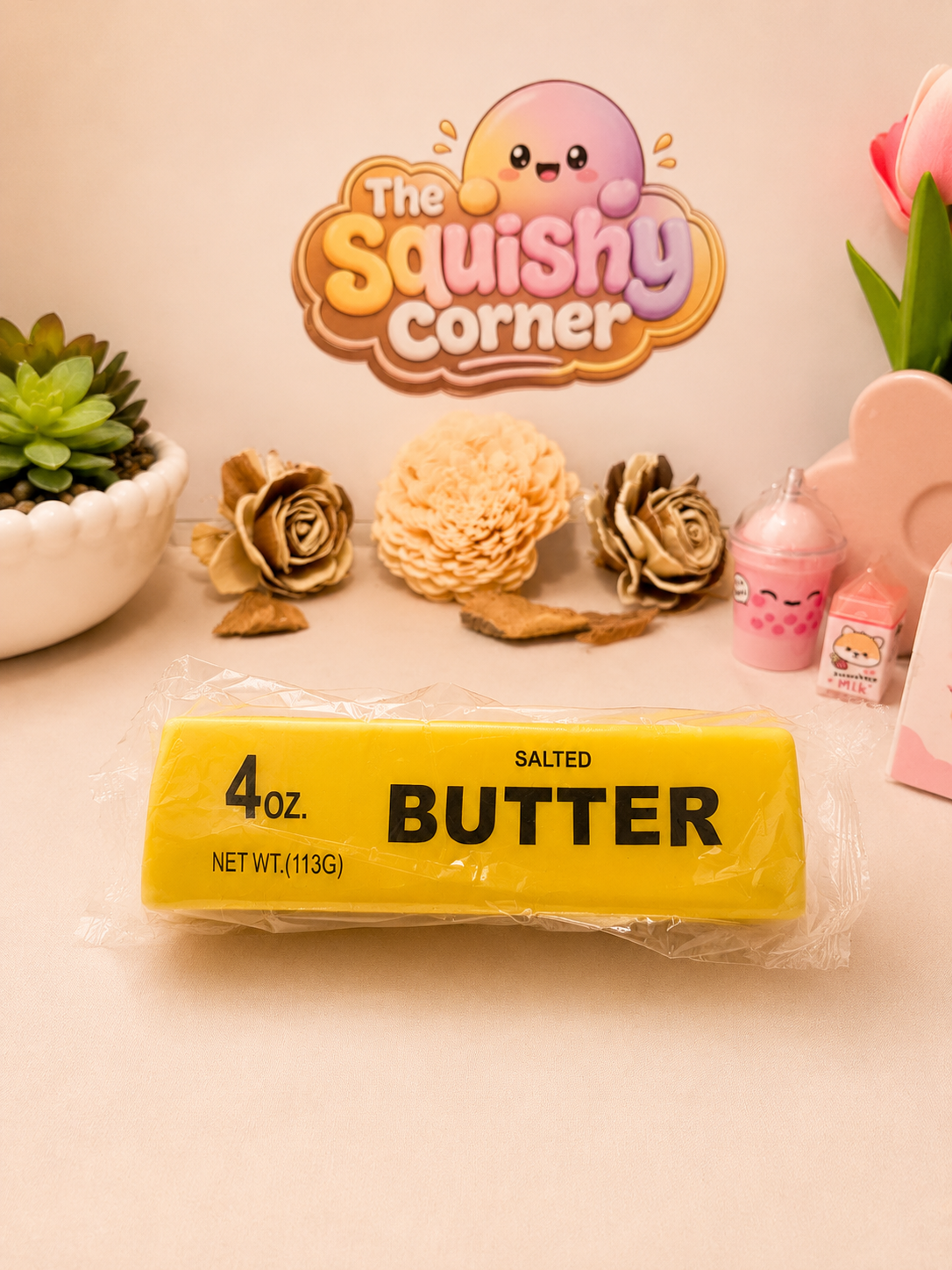 Golden Butter Stick Squishy Toy | Slow Rising Stress Relief Sensory Fidget