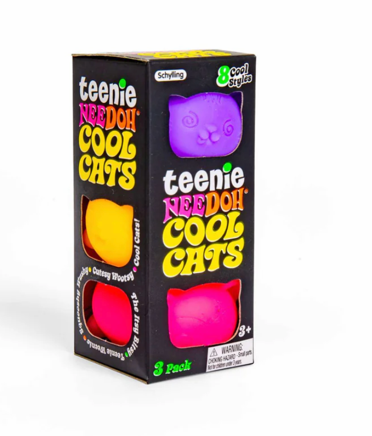 NeeDoh - Teenie Cool Cats Classic Groovy Kitten Shaped Squishy 3 Pack